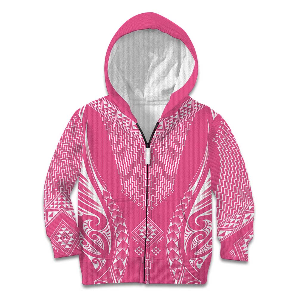2025 Rugby Championship New Zealand Custom Kid Hoodie Poutama Motifs - Pink Out - Aussie Hoodie