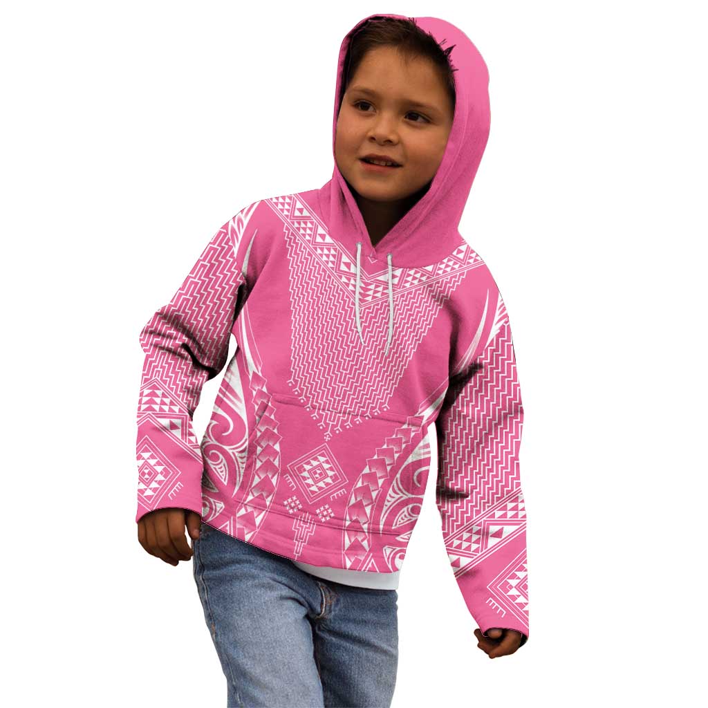 2025 Rugby Championship New Zealand Custom Kid Hoodie Poutama Motifs - Pink Out - Aussie Hoodie