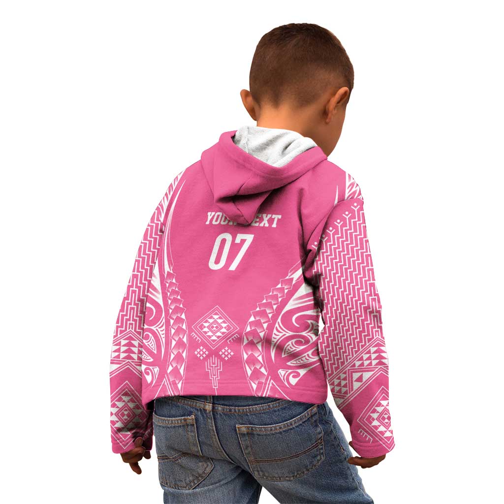 2025 Rugby Championship New Zealand Custom Kid Hoodie Poutama Motifs - Pink Out - Aussie Hoodie