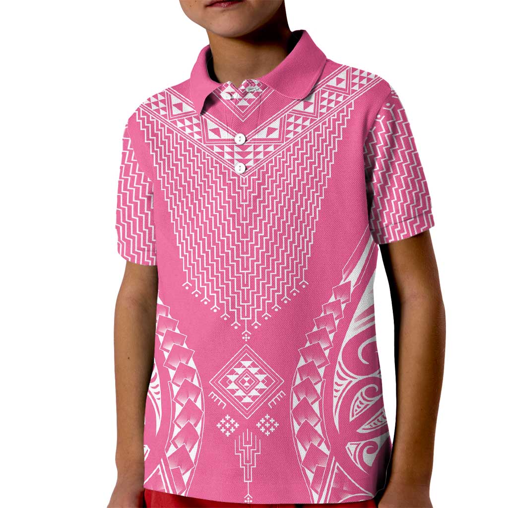 2025 Rugby Championship New Zealand Custom Kid Polo Shirt Poutama Motifs - Pink Out - Aussie Hoodie