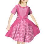 2025 Rugby Championship New Zealand Custom Kid Short Sleeve Dress Poutama Motifs - Pink Out - Aussie Hoodie