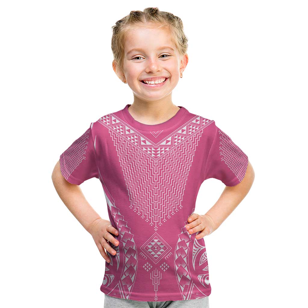 2025 Rugby Championship New Zealand Custom Kid T Shirt Poutama Motifs - Pink Out - Aussie Hoodie