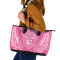 2025 Rugby Championship New Zealand Custom Leather Tote Bag Poutama Motifs - Pink Out - Aussie Hoodie