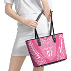2025 Rugby Championship New Zealand Custom Leather Tote Bag Poutama Motifs - Pink Out - Aussie Hoodie