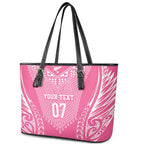 2025 Rugby Championship New Zealand Custom Leather Tote Bag Poutama Motifs - Pink Out - Aussie Hoodie