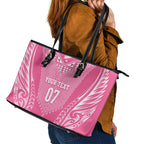 2025 Rugby Championship New Zealand Custom Leather Tote Bag Poutama Motifs - Pink Out - Aussie Hoodie
