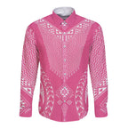 2025 Rugby Championship New Zealand Custom Long Sleeve Button Shirt Poutama Motifs - Pink Out - Aussie Hoodie