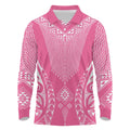 2025 Rugby Championship New Zealand Custom Long Sleeve Polo Shirt Poutama Motifs - Pink Out - Aussie Hoodie