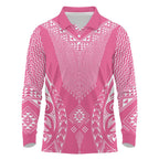 2025 Rugby Championship New Zealand Custom Long Sleeve Polo Shirt Poutama Motifs - Pink Out - Aussie Hoodie