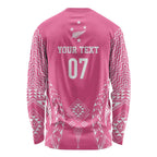 2025 Rugby Championship New Zealand Custom Long Sleeve Shirt Poutama Motifs - Pink Out - Aussie Hoodie