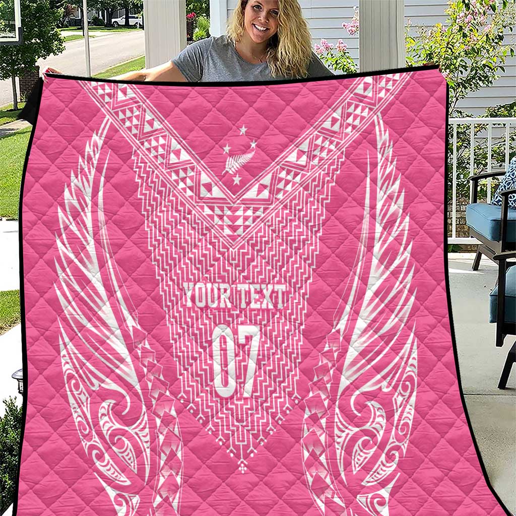2025 Rugby Championship New Zealand Custom Quilt Poutama Motifs - Pink Out - Aussie Hoodie