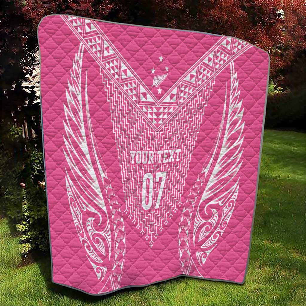 2025 Rugby Championship New Zealand Custom Quilt Poutama Motifs - Pink Out - Aussie Hoodie