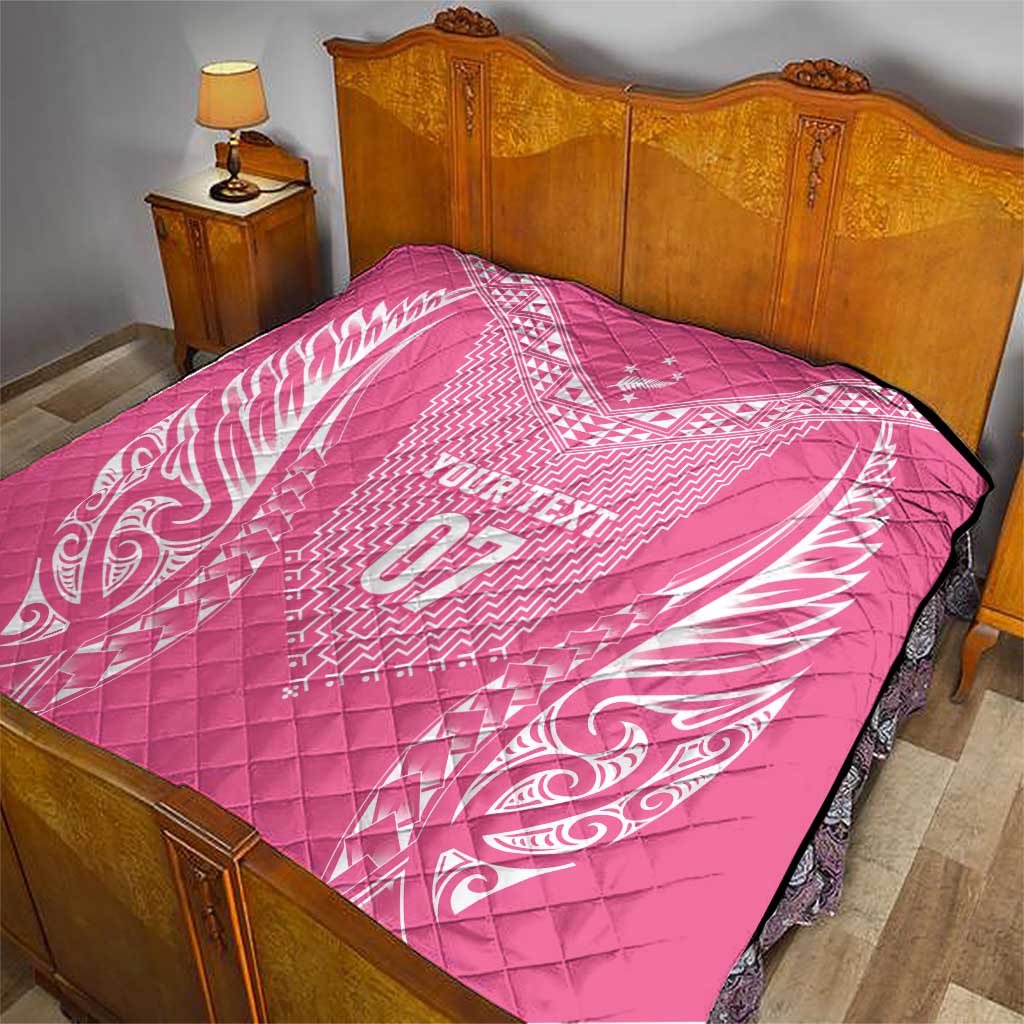 2025 Rugby Championship New Zealand Custom Quilt Poutama Motifs - Pink Out - Aussie Hoodie