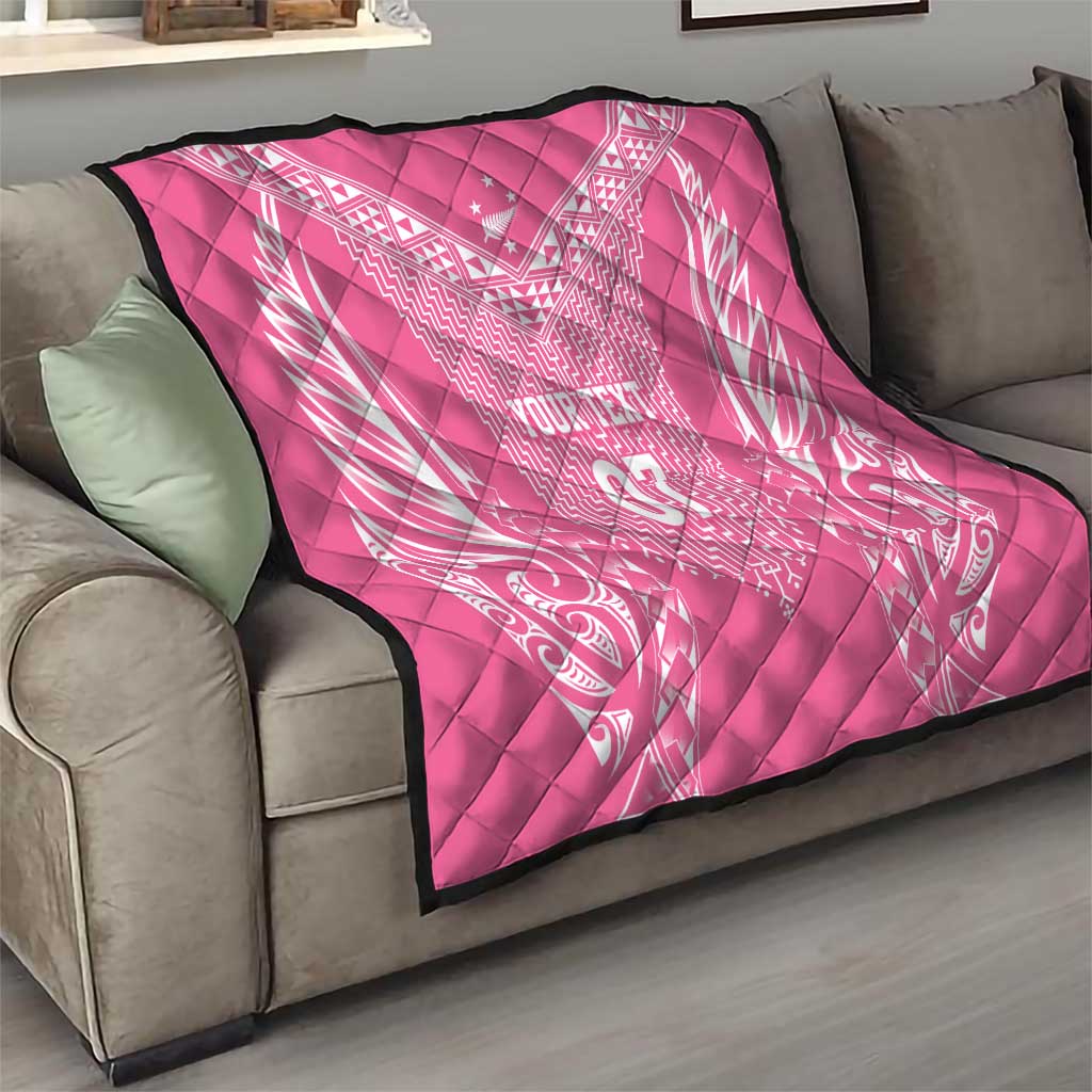 2025 Rugby Championship New Zealand Custom Quilt Poutama Motifs - Pink Out - Aussie Hoodie