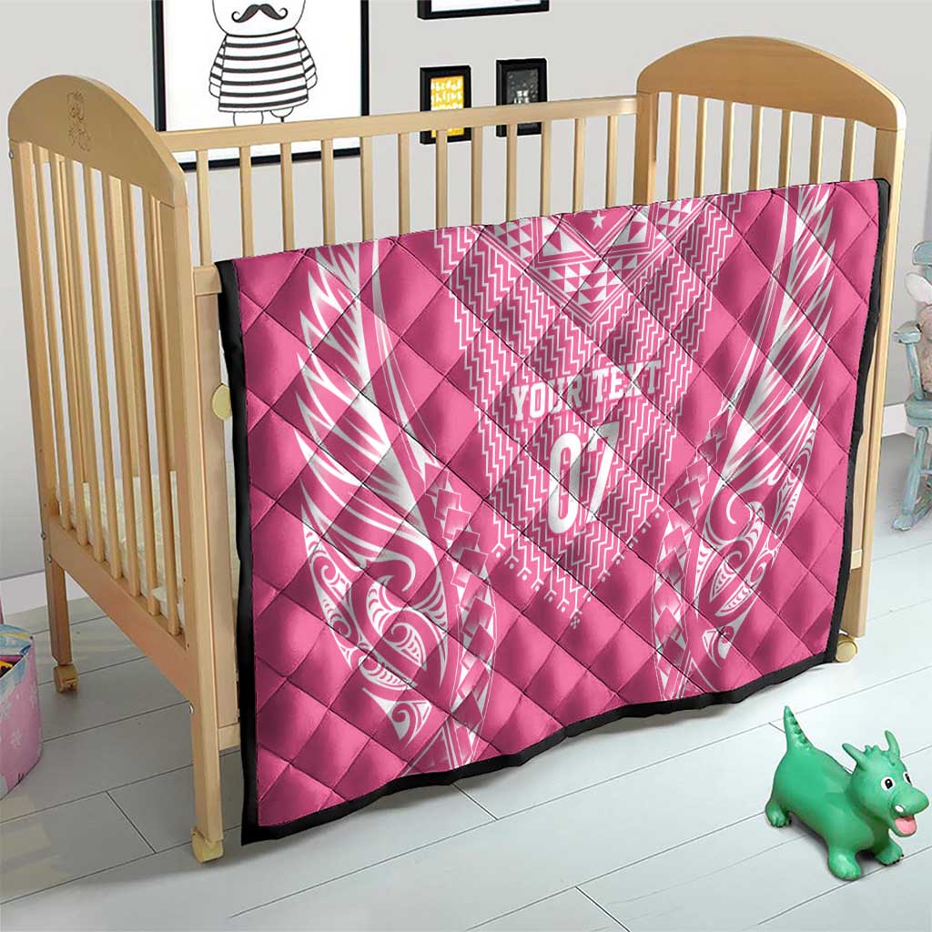 2025 Rugby Championship New Zealand Custom Quilt Poutama Motifs - Pink Out - Aussie Hoodie