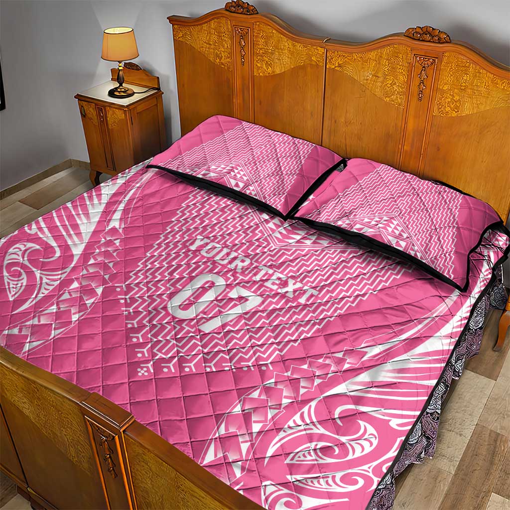 2025 Rugby Championship New Zealand Custom Quilt Bed Set Poutama Motifs - Pink Out - Aussie Hoodie