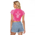 2025 Rugby Championship New Zealand Custom Raglan Cropped T Shirt Poutama Motifs - Pink Out - Aussie Hoodie