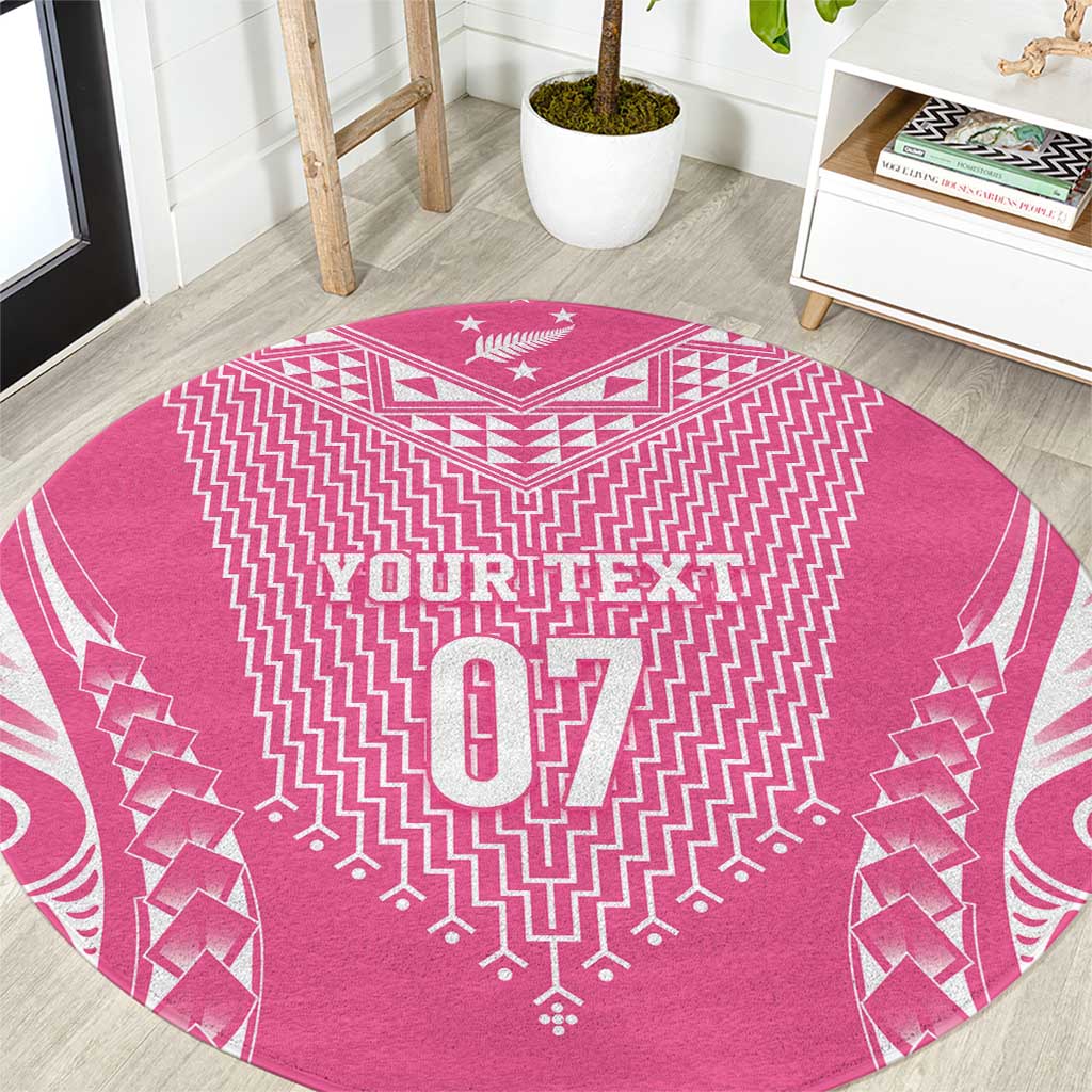 2025 Rugby Championship New Zealand Custom Round Carpet Poutama Motifs - Pink Out - Aussie Hoodie