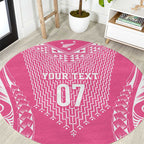 2025 Rugby Championship New Zealand Custom Round Carpet Poutama Motifs - Pink Out - Aussie Hoodie