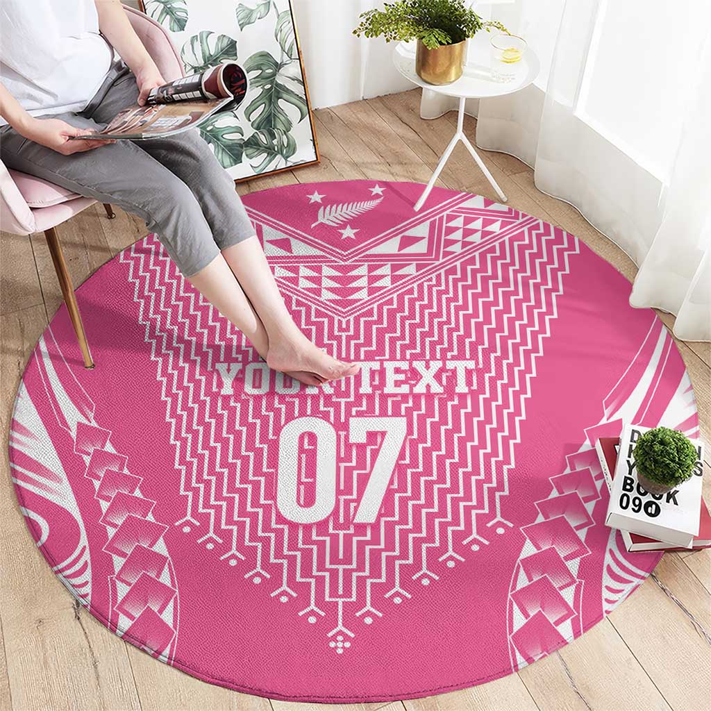 2025 Rugby Championship New Zealand Custom Round Carpet Poutama Motifs - Pink Out - Aussie Hoodie