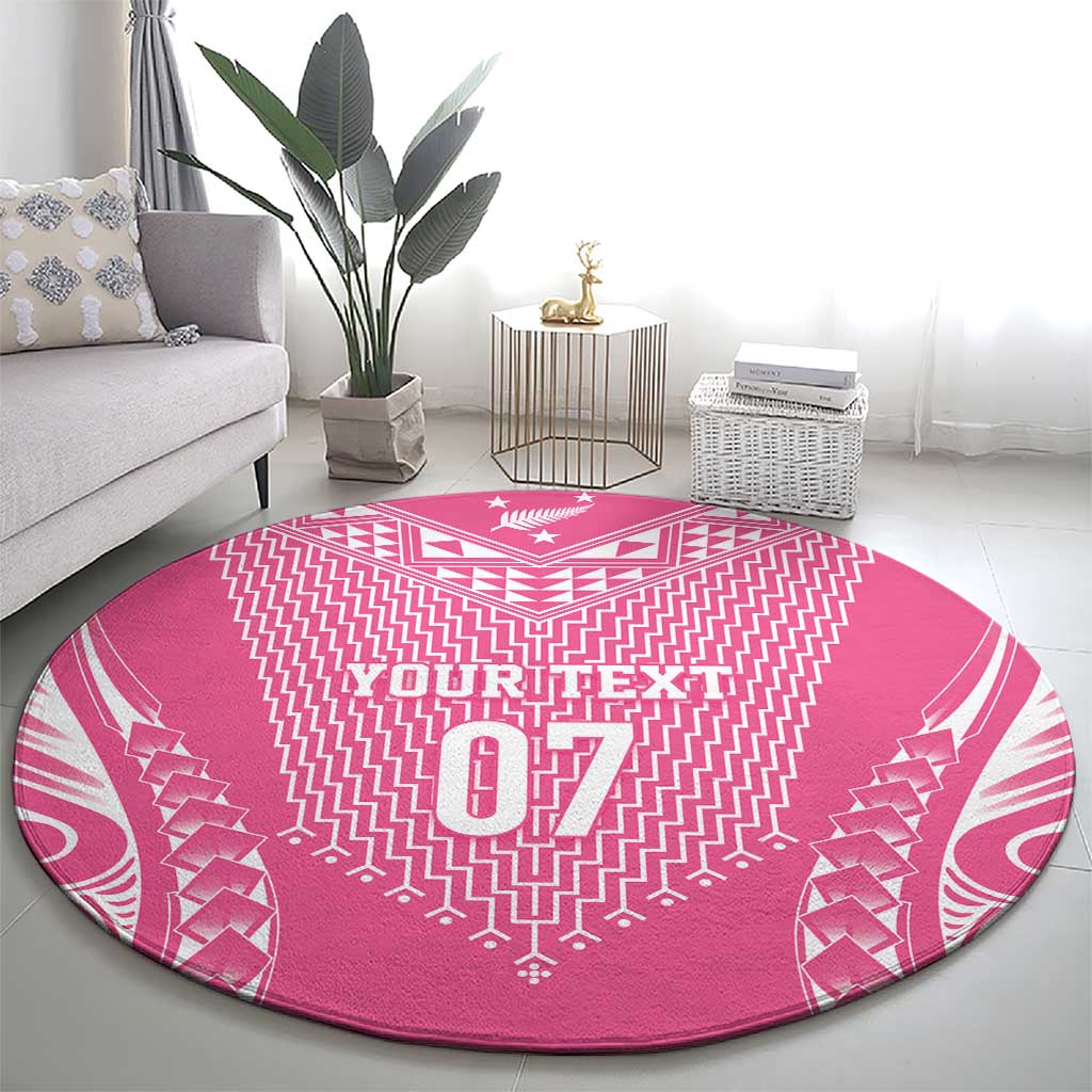 2025 Rugby Championship New Zealand Custom Round Carpet Poutama Motifs - Pink Out - Aussie Hoodie