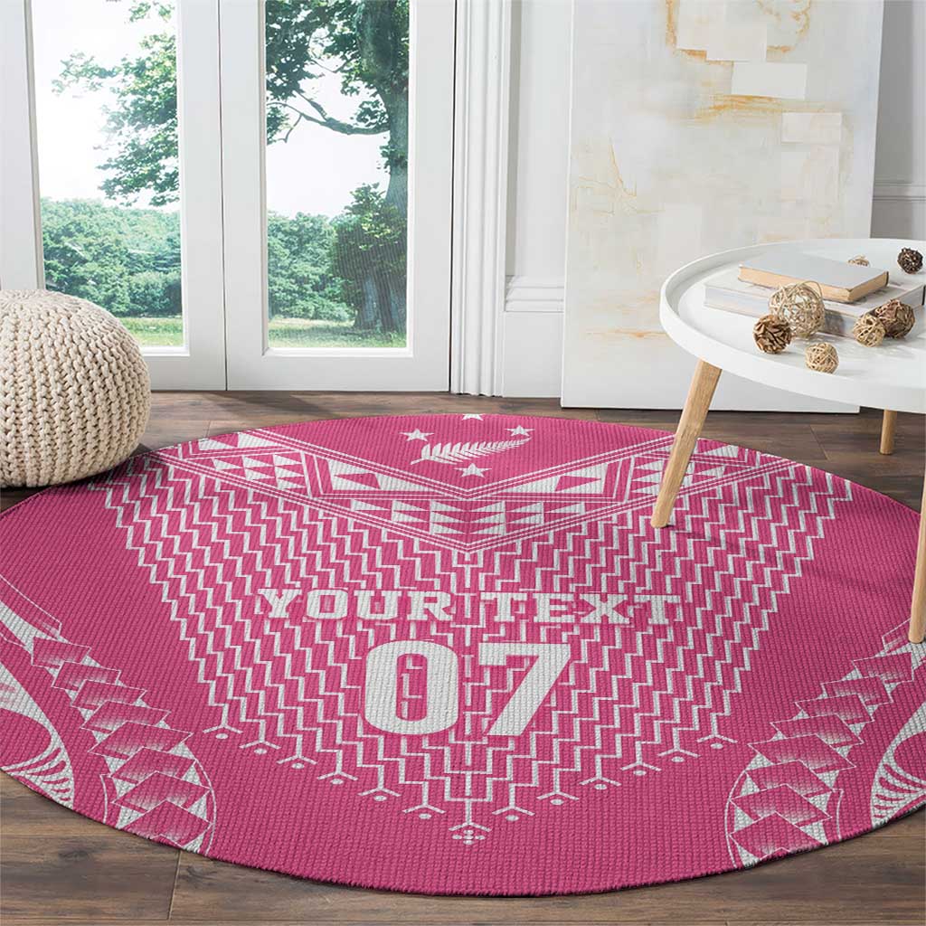 2025 Rugby Championship New Zealand Custom Round Carpet Poutama Motifs - Pink Out - Aussie Hoodie