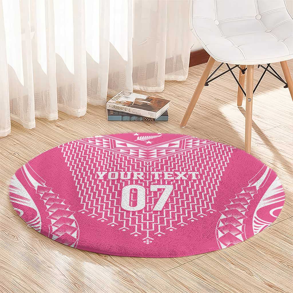 2025 Rugby Championship New Zealand Custom Round Carpet Poutama Motifs - Pink Out - Aussie Hoodie