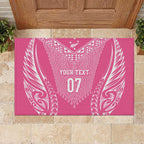2025 Rugby Championship New Zealand Custom Rubber Doormat Poutama Motifs - Pink Out - Aussie Hoodie