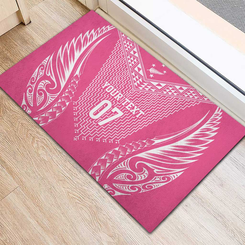 2025 Rugby Championship New Zealand Custom Rubber Doormat Poutama Motifs - Pink Out - Aussie Hoodie