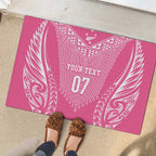 2025 Rugby Championship New Zealand Custom Rubber Doormat Poutama Motifs - Pink Out - Aussie Hoodie