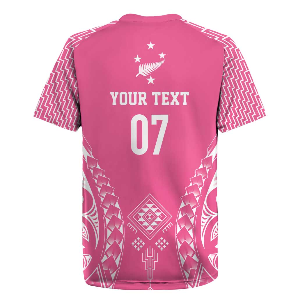 2025 Rugby Championship New Zealand Custom Rugby Jersey Poutama Motifs - Pink Out - Aussie Hoodie