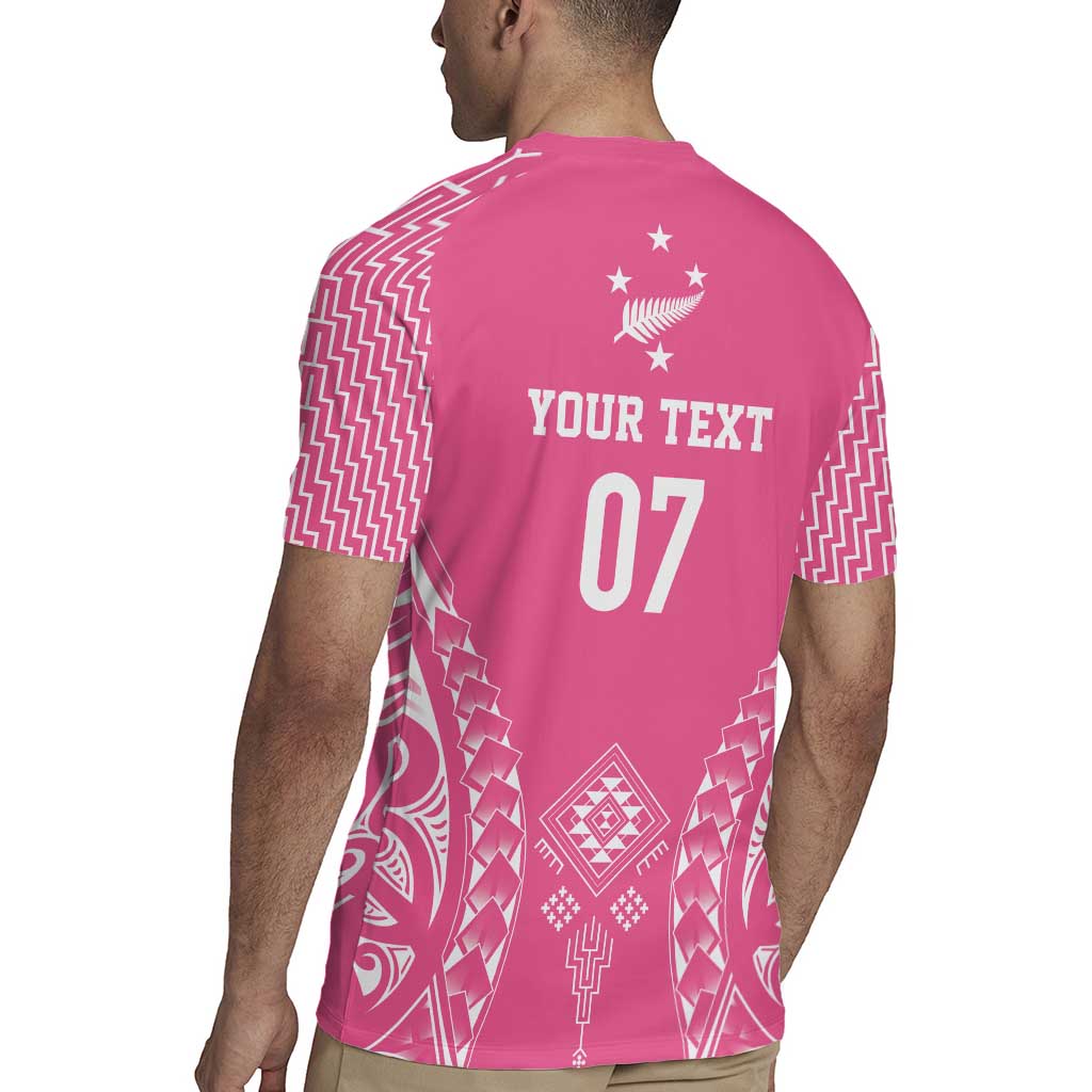 2025 Rugby Championship New Zealand Custom Rugby Jersey Poutama Motifs - Pink Out - Aussie Hoodie