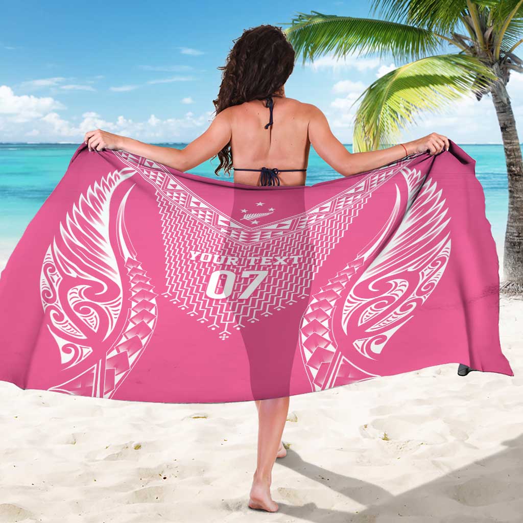 2025 Rugby Championship New Zealand Custom Sarong Poutama Motifs - Pink Out - Aussie Hoodie
