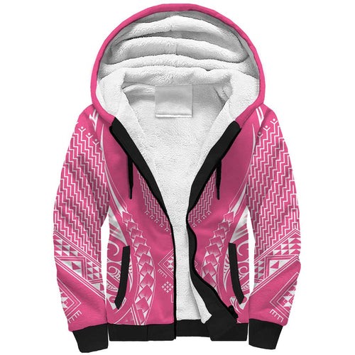 2025 Rugby Championship New Zealand Custom Sherpa Hoodie Poutama Motifs - Pink Out - Aussie Hoodie