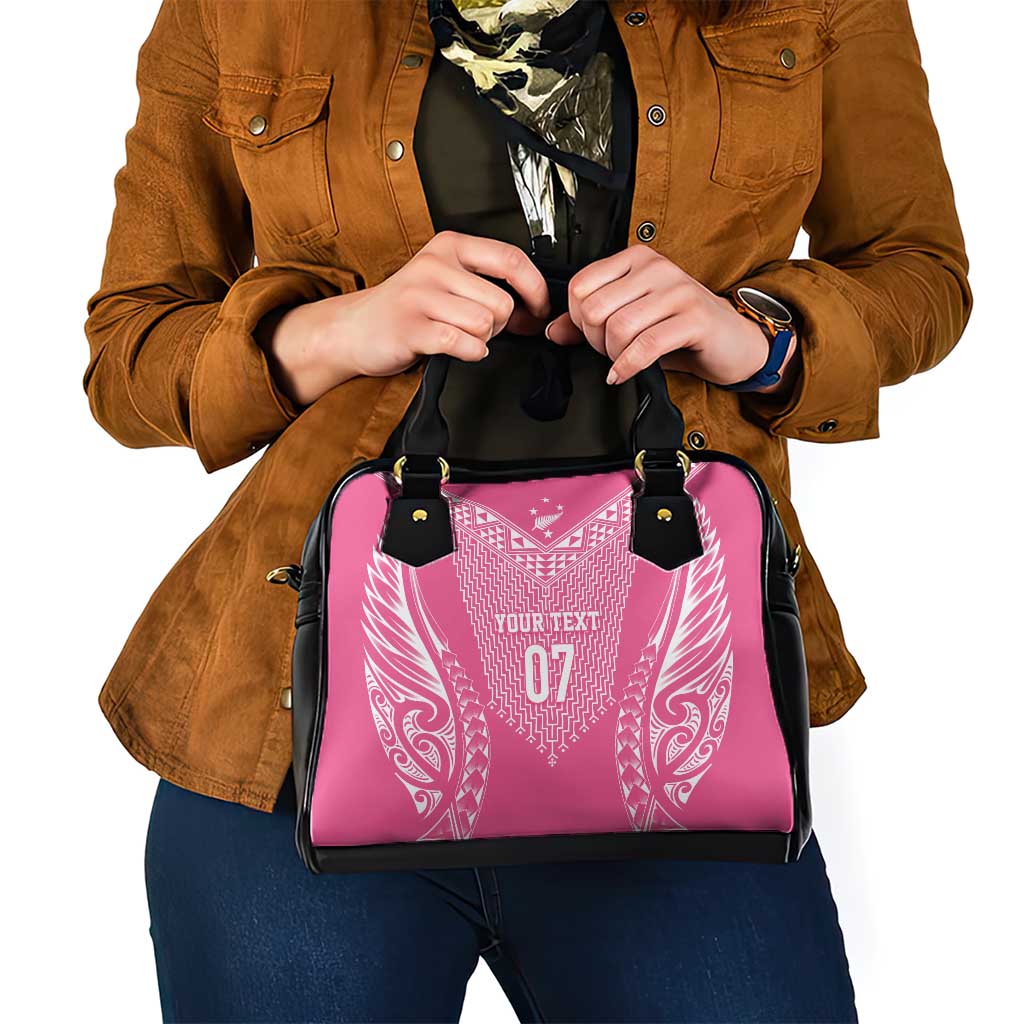 2025 Rugby Championship New Zealand Custom Shoulder Handbag Poutama Motifs - Pink Out - Aussie Hoodie