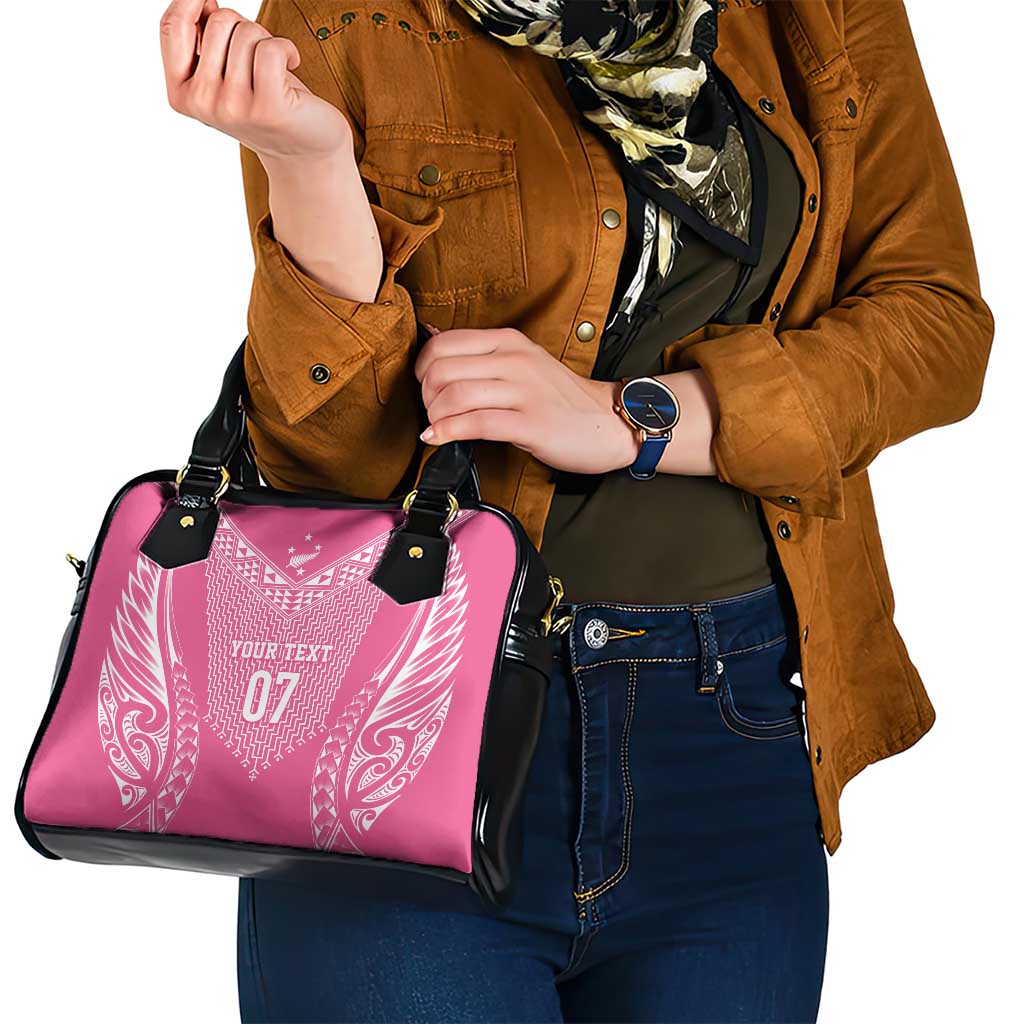 2025 Rugby Championship New Zealand Custom Shoulder Handbag Poutama Motifs - Pink Out - Aussie Hoodie