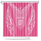2025 Rugby Championship New Zealand Custom Shower Curtain Poutama Motifs - Pink Out - Aussie Hoodie