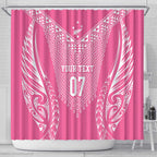 2025 Rugby Championship New Zealand Custom Shower Curtain Poutama Motifs - Pink Out - Aussie Hoodie
