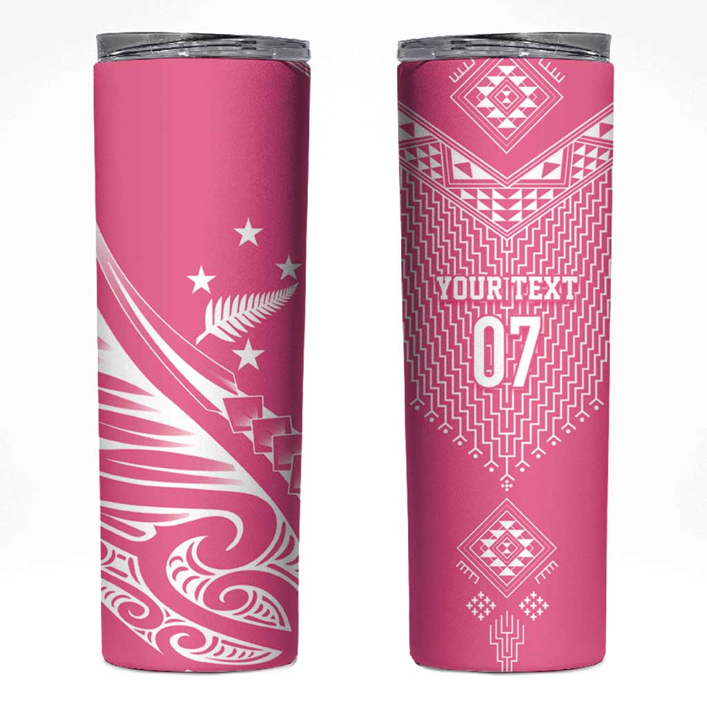 2025 Rugby Championship New Zealand Custom Skinny Tumbler Poutama Motifs - Pink Out - Aussie Hoodie
