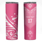 2025 Rugby Championship New Zealand Custom Skinny Tumbler Poutama Motifs - Pink Out - Aussie Hoodie