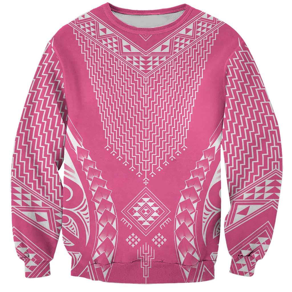 2025 Rugby Championship New Zealand Custom Sweatshirt Poutama Motifs - Pink Out - Aussie Hoodie