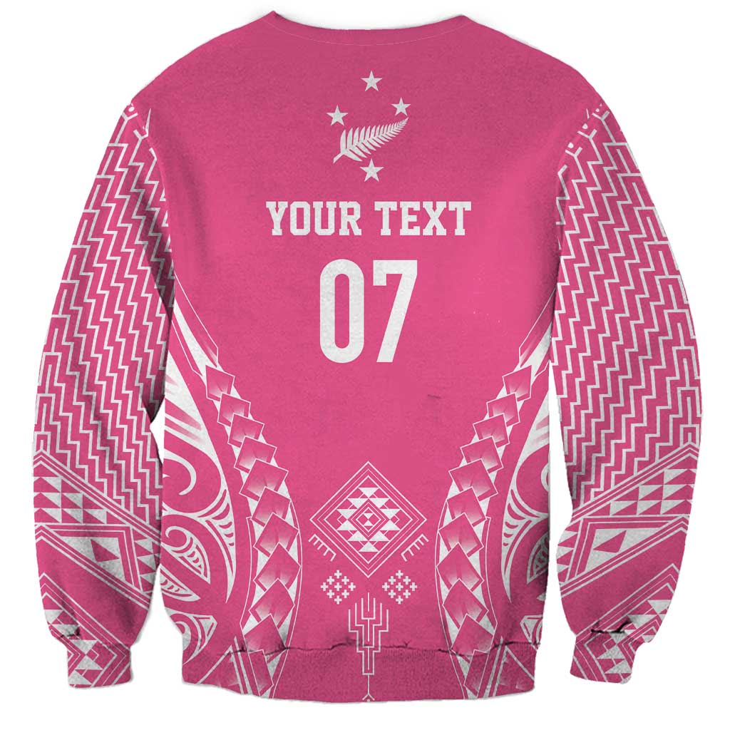 2025 Rugby Championship New Zealand Custom Sweatshirt Poutama Motifs - Pink Out - Aussie Hoodie