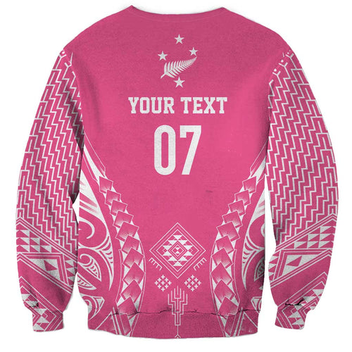 2025 Rugby Championship New Zealand Custom Sweatshirt Poutama Motifs - Pink Out - Aussie Hoodie