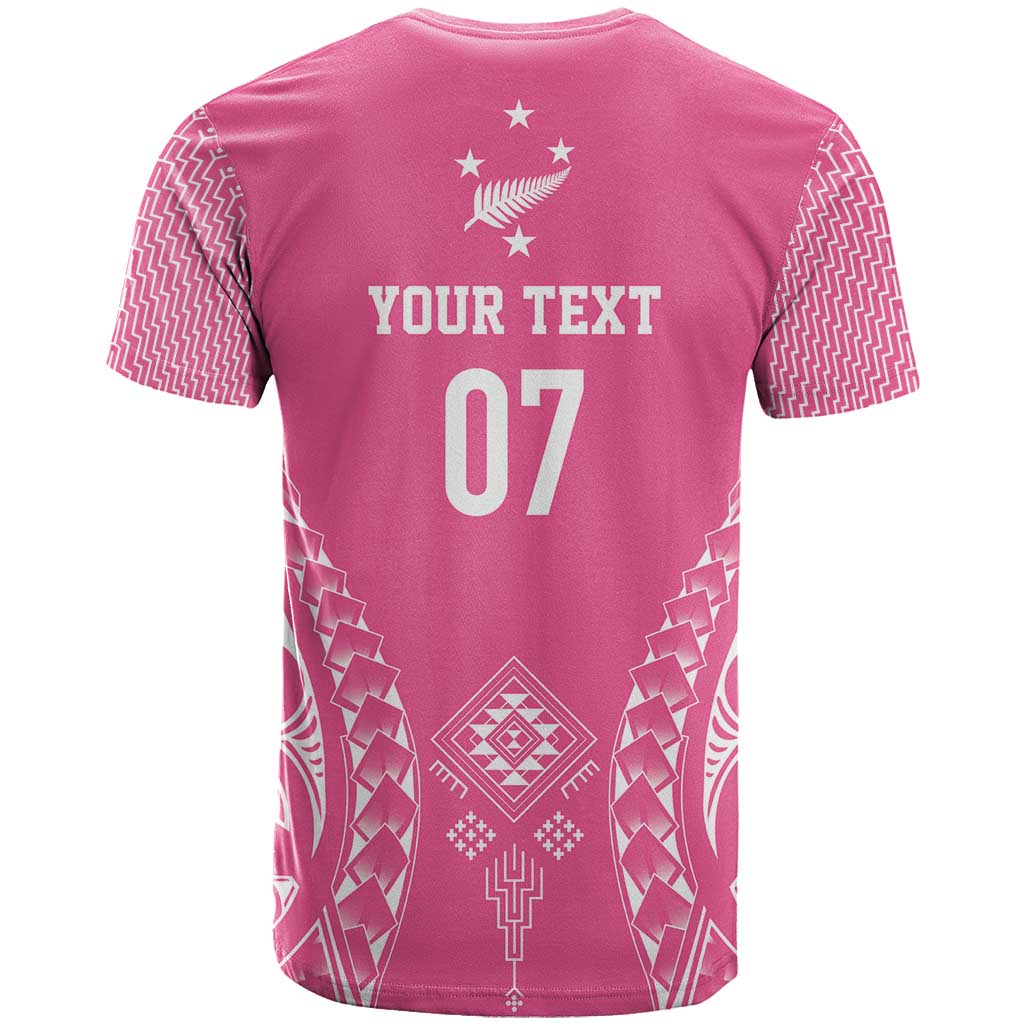 2025 Rugby Championship New Zealand Custom T Shirt Poutama Motifs - Pink Out - Aussie Hoodie