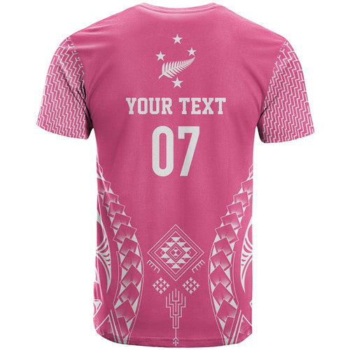 2025 Rugby Championship New Zealand Custom T Shirt Poutama Motifs - Pink Out - Aussie Hoodie