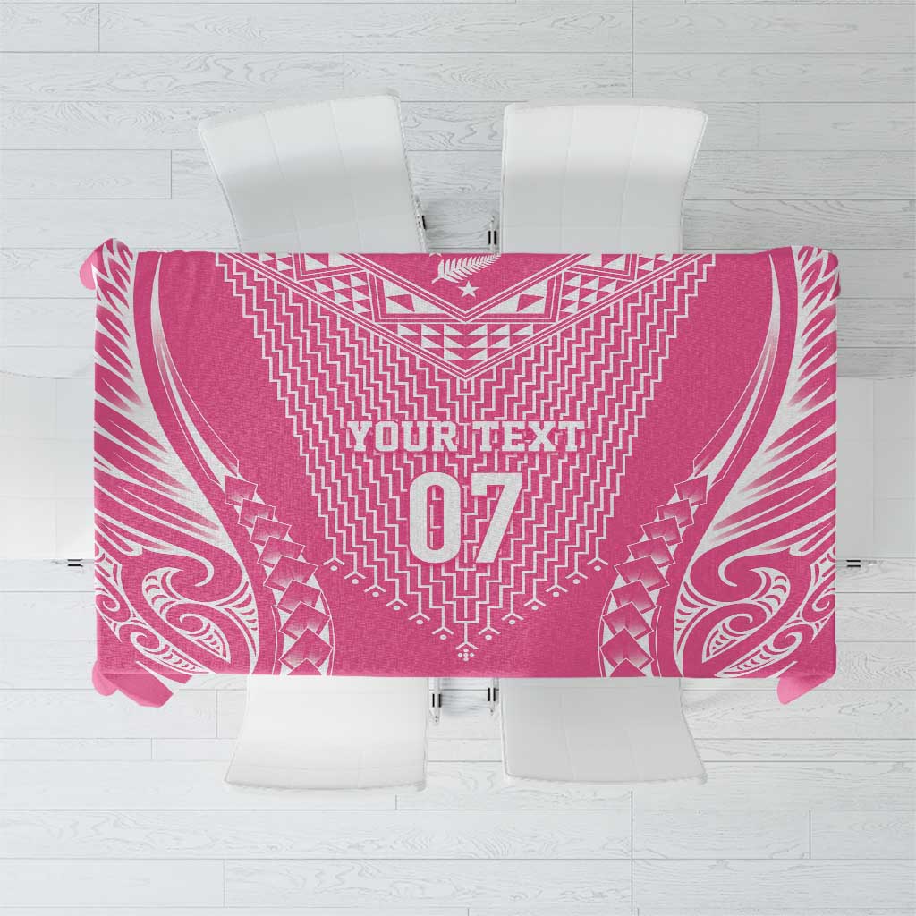 2025 Rugby Championship New Zealand Custom Tablecloth Poutama Motifs - Pink Out - Aussie Hoodie