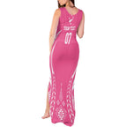 2025 Rugby Championship New Zealand Custom Tank Maxi Dress Poutama Motifs - Pink Out - Aussie Hoodie