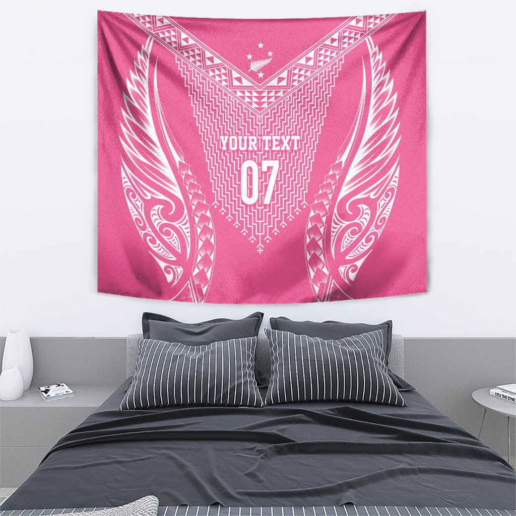 2025 Rugby Championship New Zealand Custom Tapestry Poutama Motifs - Pink Out - Aussie Hoodie