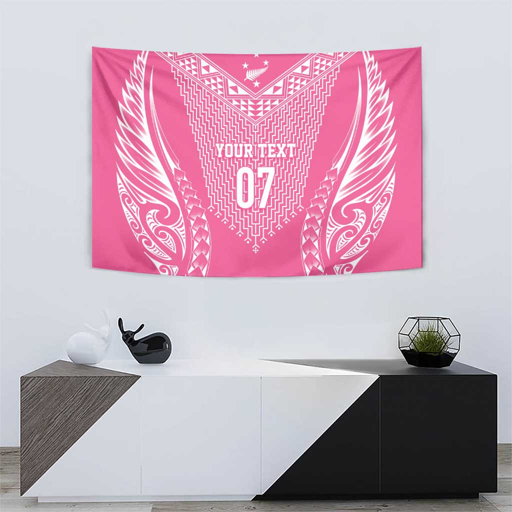 2025 Rugby Championship New Zealand Custom Tapestry Poutama Motifs - Pink Out - Aussie Hoodie
