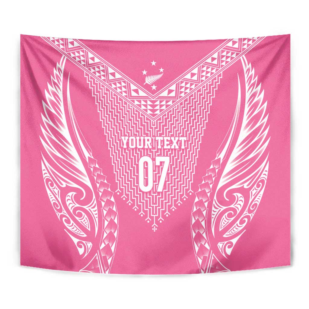 2025 Rugby Championship New Zealand Custom Tapestry Poutama Motifs - Pink Out - Aussie Hoodie